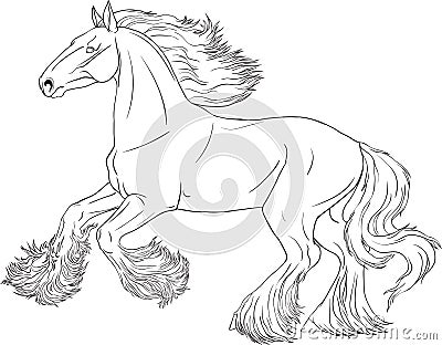 Coloring book horse Vector Illustration