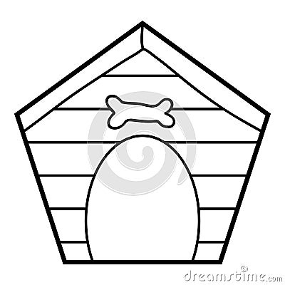 Coloring book, Kennel Vector Illustration