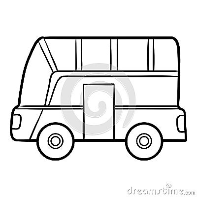Coloring book for kids, Bus Vector Illustration