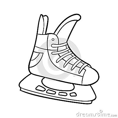 Coloring book for kids, Ice hockey skate Vector Illustration