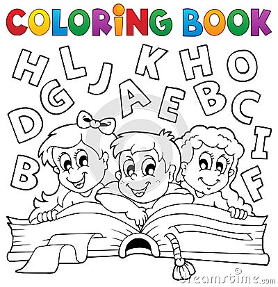 Coloring book kids theme 5 Vector Illustration