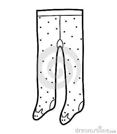 Coloring book, Kids tights Vector Illustration