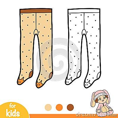 Coloring book, Kids tights Vector Illustration