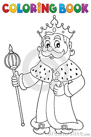 Coloring book king topic 1 Vector Illustration