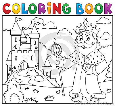 Coloring book king topic 2 Vector Illustration