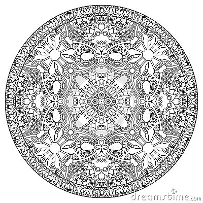 Coloring book page for adults - zendala, joy to Vector Illustration