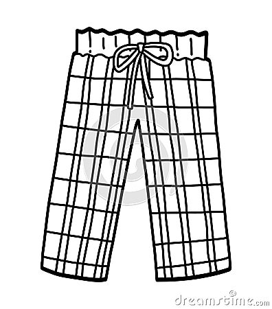 Coloring book, Pajama pants Vector Illustration