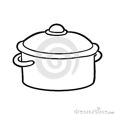 Coloring book, Pot Vector Illustration