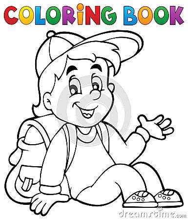 Coloring book pupil theme 4 Vector Illustration