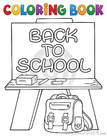 Coloring book schoolboard topic 2 Vector Illustration