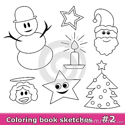 Coloring Book Sketches, Part 2 Royalty Free Stock Photography - Image