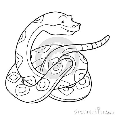 Coloring book (snake) Vector Illustration