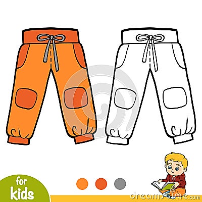 Coloring book, Sport pants Vector Illustration