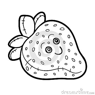 Coloring book, Stuffed toy Strawberry Vector Illustration
