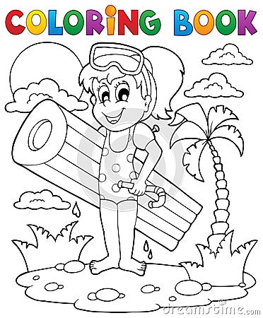 Coloring book summer activity 2 Vector Illustration