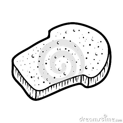 Coloring book, Toast bread Vector Illustration