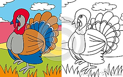 Coloring book turkey Stock Photo