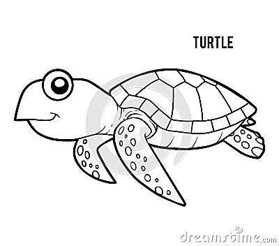 Coloring book, Turtle Vector Illustration