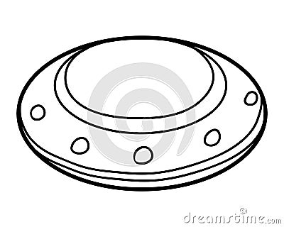 Coloring book, UFO Vector Illustration