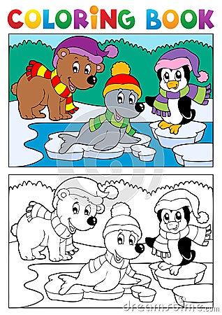 Coloring book winter topic 5 Vector Illustration