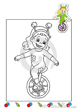 Coloring book of the works 19 - acrobat Cartoon Illustration