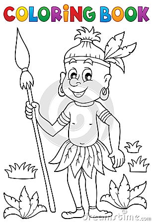 Coloring book Aborigine theme 1 Vector Illustration