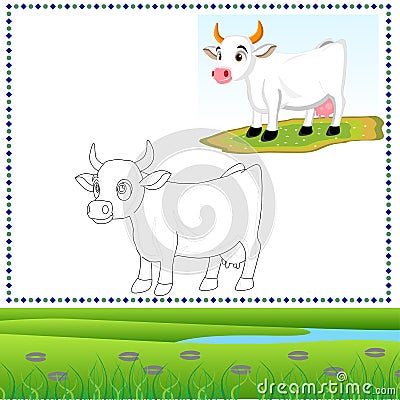 Coloring cow Stock Photo