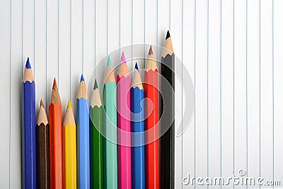 Coloring crayons arranged Stock Photo