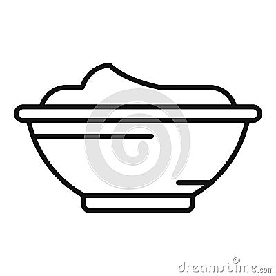 Coloring cream bowl icon outline vector. Color step Stock Photo