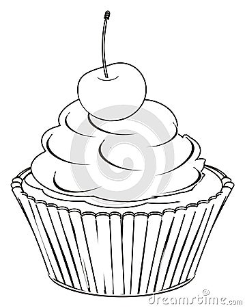 Paint cupcake with berry Stock Photo