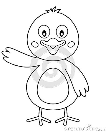 Coloring Easter Cute Chick Vector Illustration