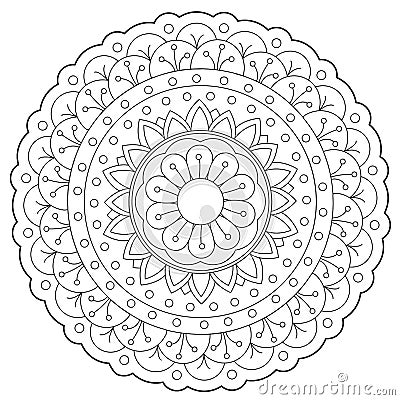 Coloring Floral Decoration Ornament Vector Illustration