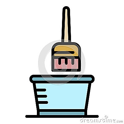 Coloring hair tools icon color outline vector Vector Illustration