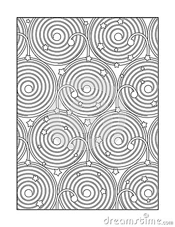 Coloring page for adults, or black and white ornamental background Vector Illustration