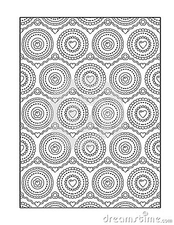 Coloring page for adults, or black and white ornamental background Vector Illustration