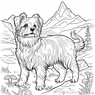 Coloring page of a dog full view Stock Photo