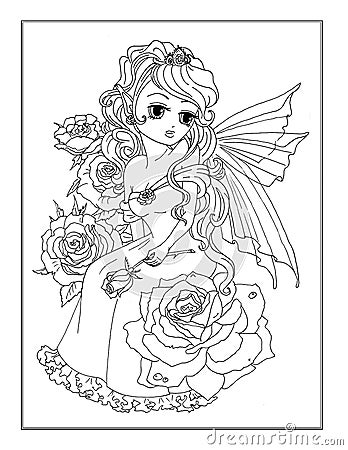 Coloring page The Fairy Stock Photo