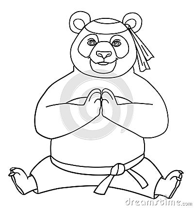 Coloring page. Panda isolated on white background. Vector illustration. Vector Illustration