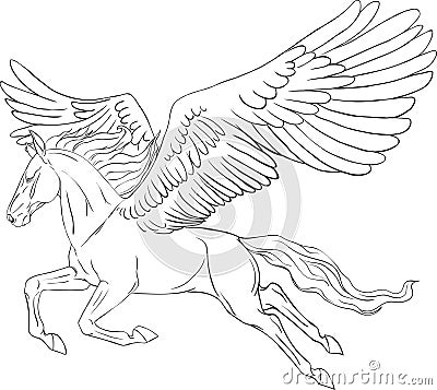 Coloring Page With A Pegasus Stock Vector - Image: 62507527