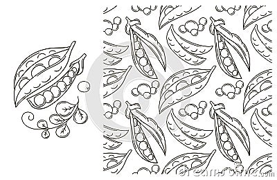 Coloring pattern for kitchen, restaurant or shop. Set in hand draw style Vector Illustration