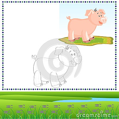 Coloring Pig Stock Photo