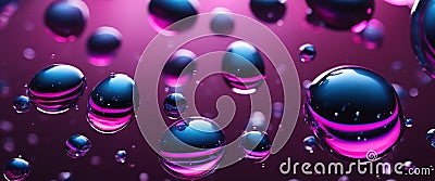 coloring purple water drops. Water splash with black background and white light generated AI Stock Photo