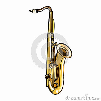 Coloring Realistic nota saxophone illustration drawing illustration white background Cartoon Illustration