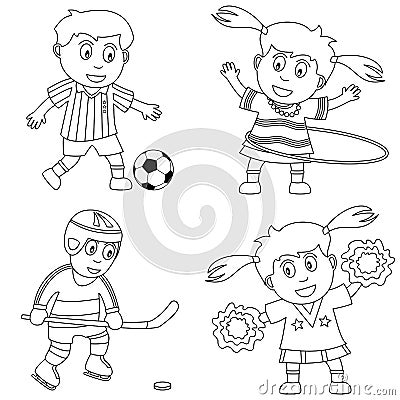 Coloring Sport for Kids [2] Vector Illustration