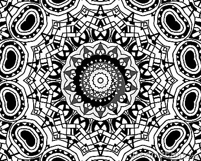 Coloring zentangle mandala Stock Photo