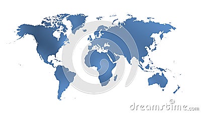 Bluish worldmap over white background Stock Photo