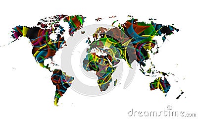 Colorist cool and worldmap Stock Photo