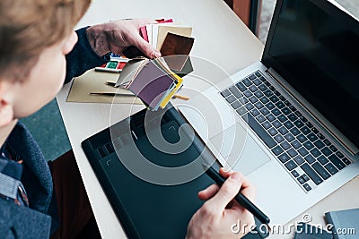 Colorist graphic tablet design digital media Stock Photo