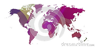 Colorist worldmap with mist over white.15 Stock Photo