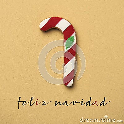 Text feliz navidad, merry christmas in spanish Stock Photo